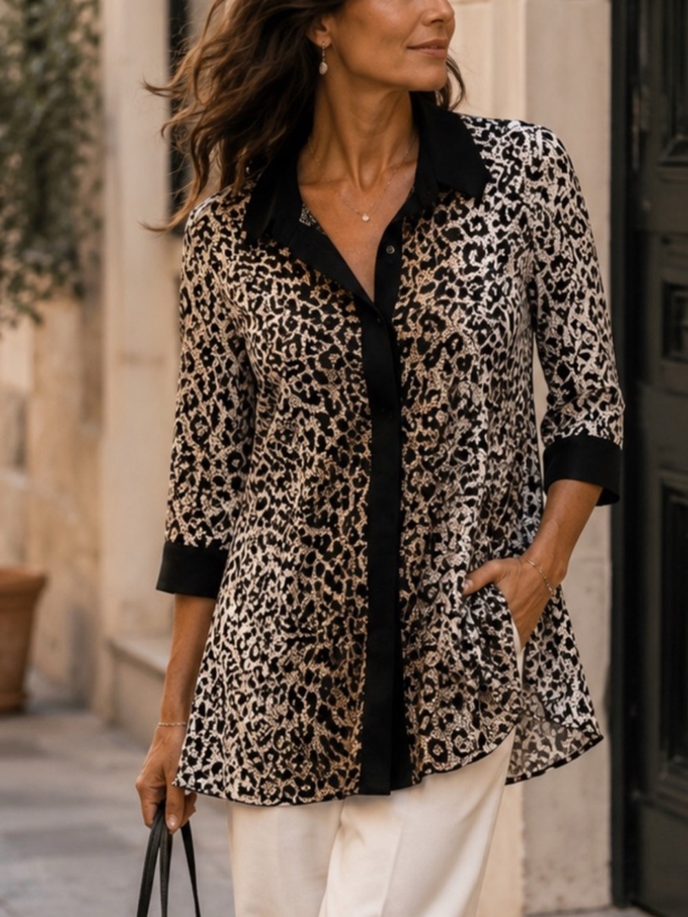 Joseph Ribkoff sheer cheetah print tunic blouse size 14 new without tags!